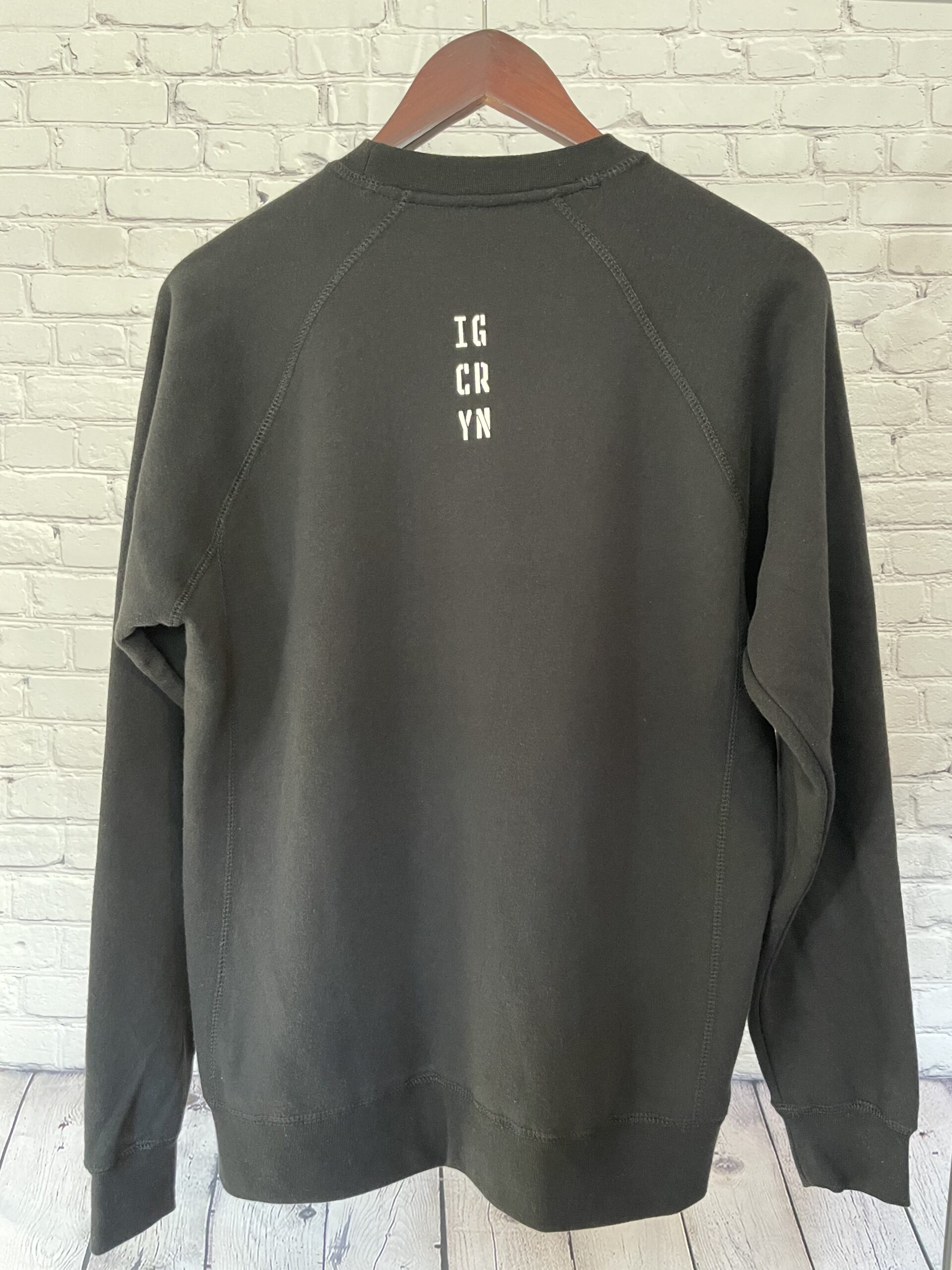 Limited Edition Icy Green Black Unisex Crew Neck Sweater - Cross Glow Name